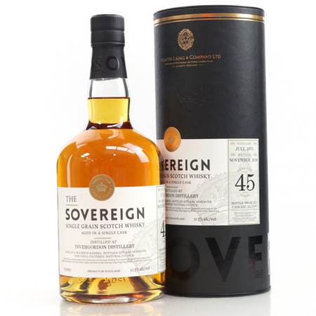 Hunter Laing Highland Single Malt Scotch Whisky 45 y.o. 1973 Sovereign Grain - Invergordon 0,7l 51,7% NAJNIŻSZA CENA !!!